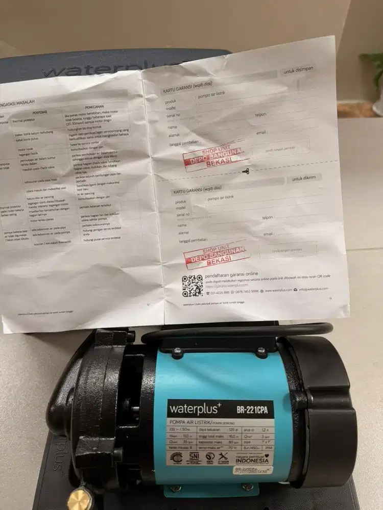 Pompa Booster/Pompa Dorong Air Waterplus BR 221CPA 125w (low watt)