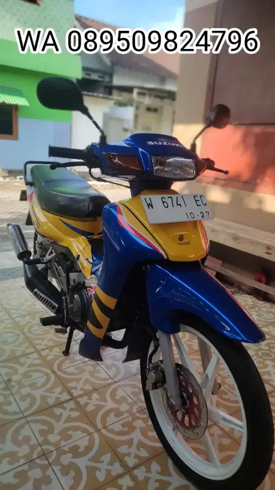 SATRIA LUMBA 2002 asli biru kuning 6 speed Doble disc