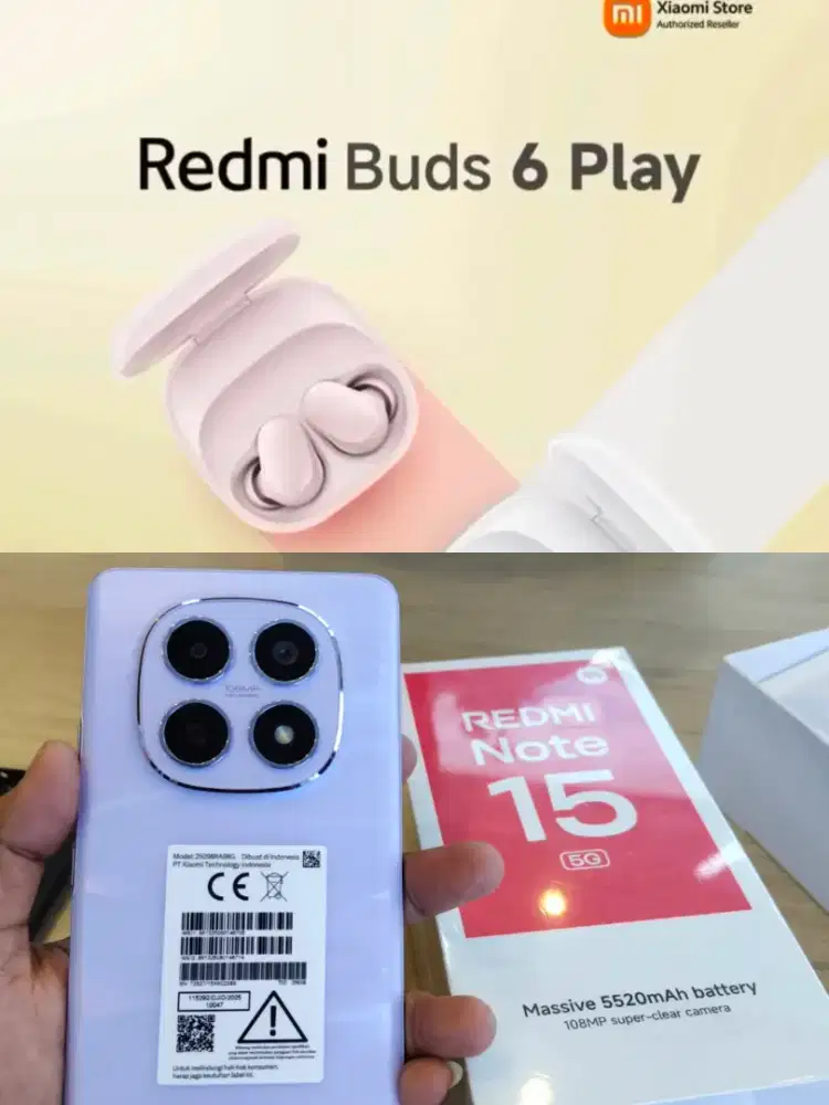 Promo redmi note 15 5G FREE BUDS 6 PLAY