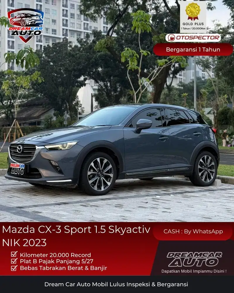 [ LOW KM 20rb ] Mazda CX-3 CX3 Sport 1.5 2023 Polymetal Gray non sunro