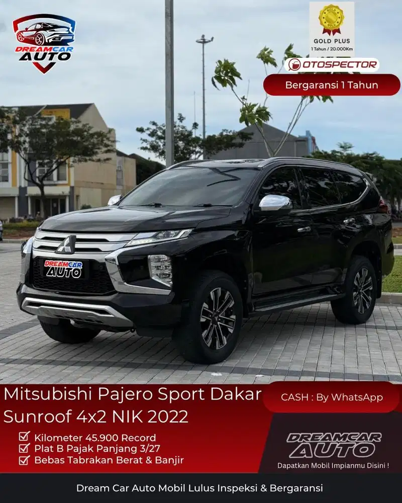 [ LOW KM 45rb ] Mitsubihi Pajero Sport Dakar sunroof 4x2 2022 Non ulti