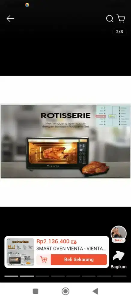 Dijual oven vienta 30liter baru pakai sekali barang masih mulus