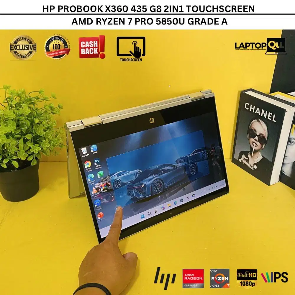 HP PROBOOK X360 435 G8 AMD RYZEN 7 PRO 5850U RAM 8GB/SSD 256GB/FHD IPS