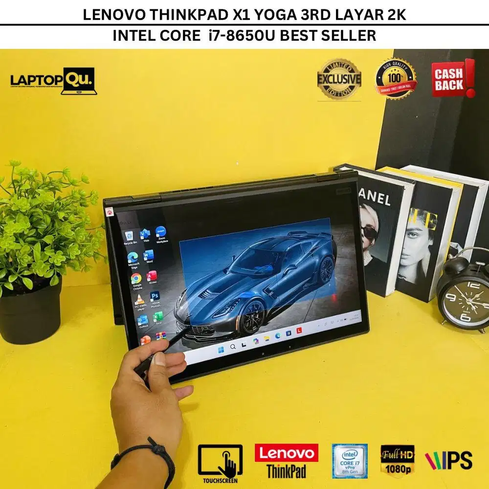 THINKPAD X1 YOGA 3RD 2IN1 i7-8665U RAM 16GB/SSD 256GB/LAYAR 2K IPS