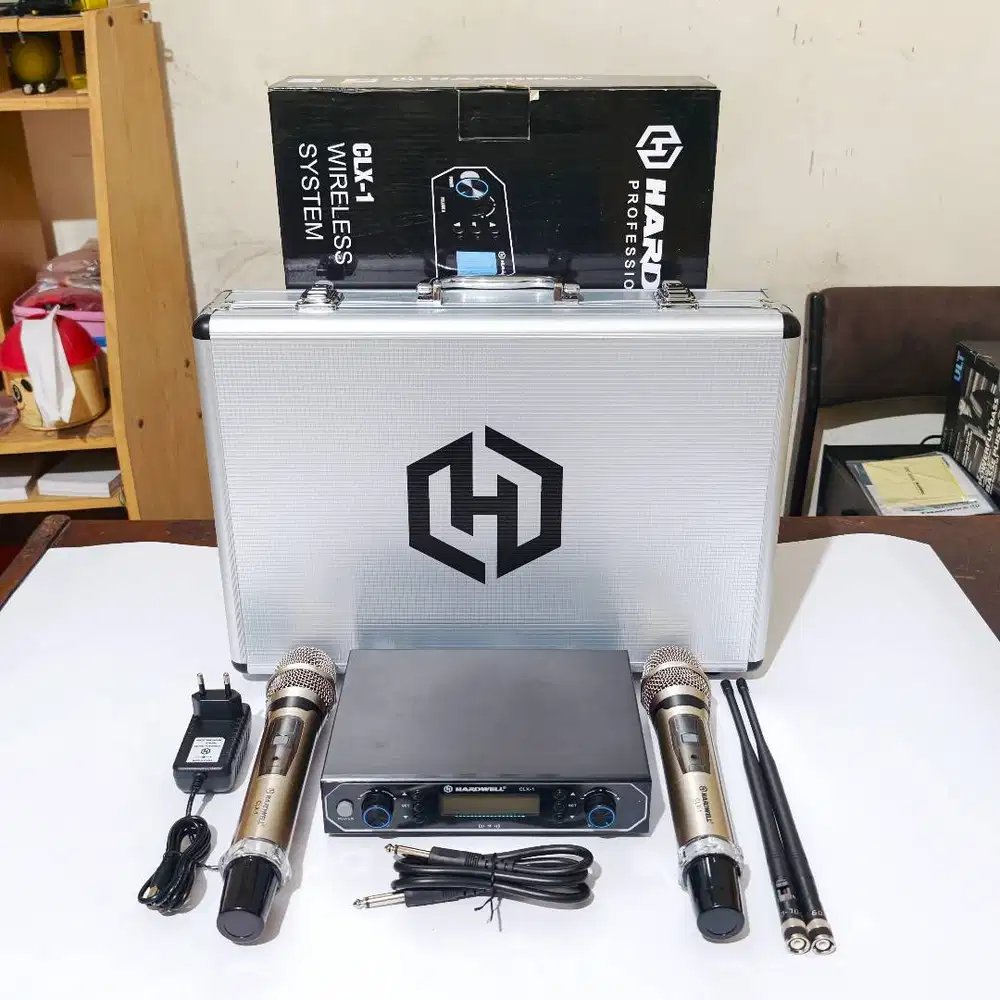 Mic Wireless Hardwell CLX-1 CLX1 Gold Original Isi 2 Microphone Pegang