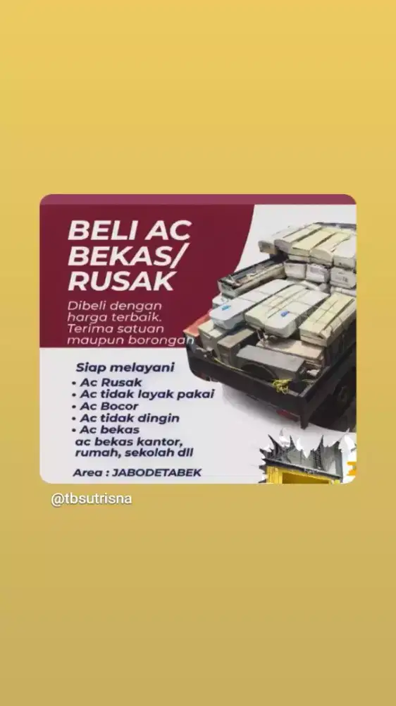 Menerima AC bekas, ancur atau  rusak
