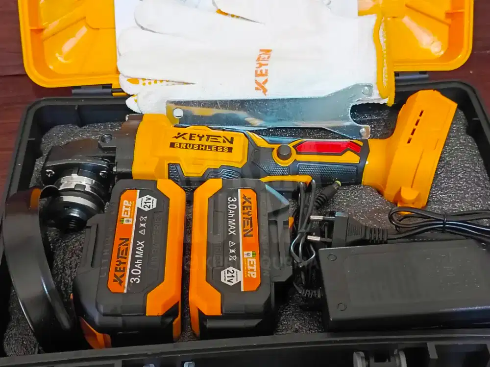 Gerinda baterai, cordless angle grinder ukuran besar 5 inch