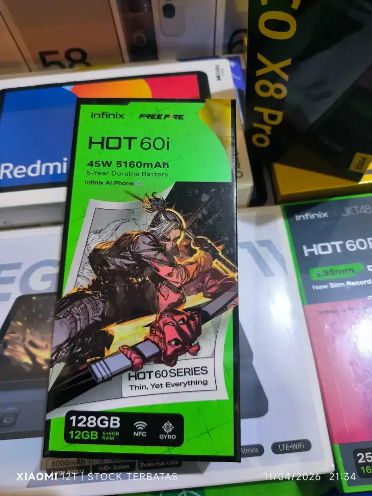 INFINIX HOT 60i NFC. RAM 6GB+128GB. BNIB/BARU/SEGEL. GARANSI RESMI