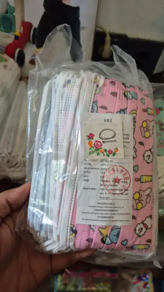 Masker anak bando bayi pouch dompet sleting souvenir