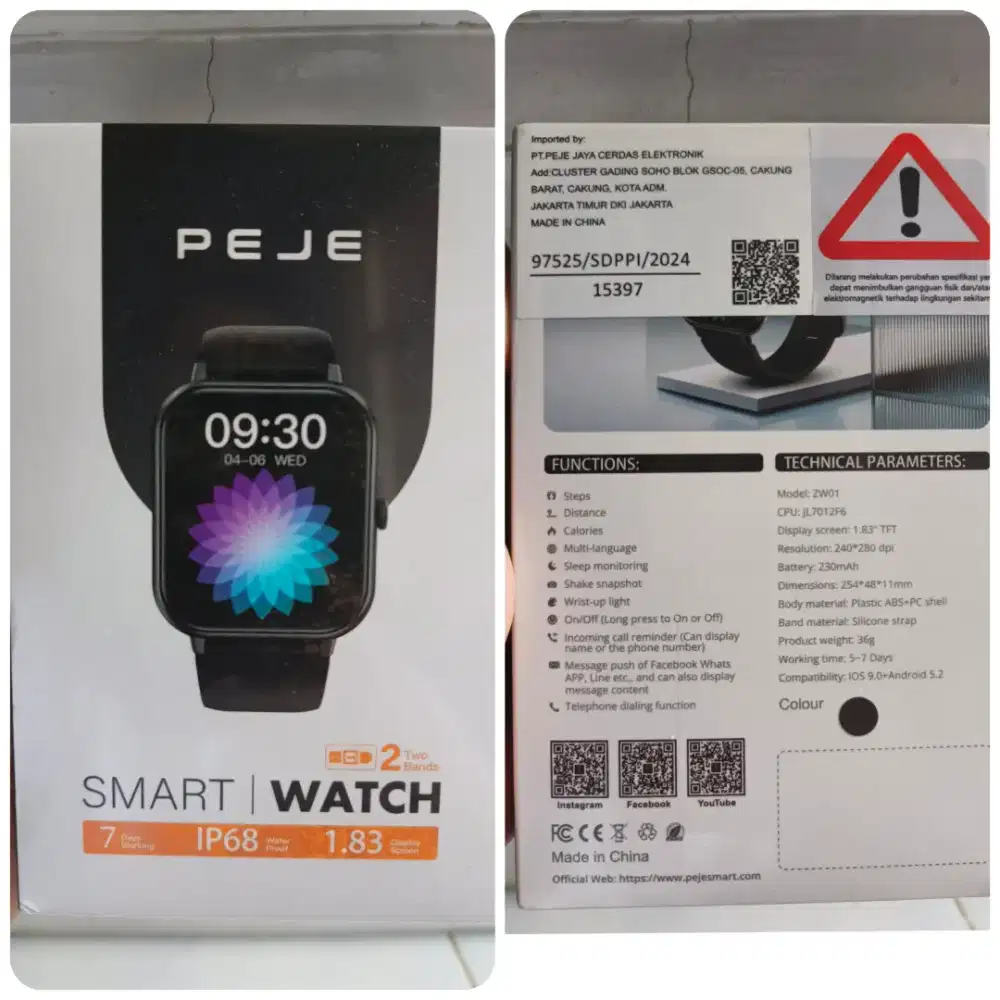 Smartwatch Peje ZW01 Baru Bergaransi