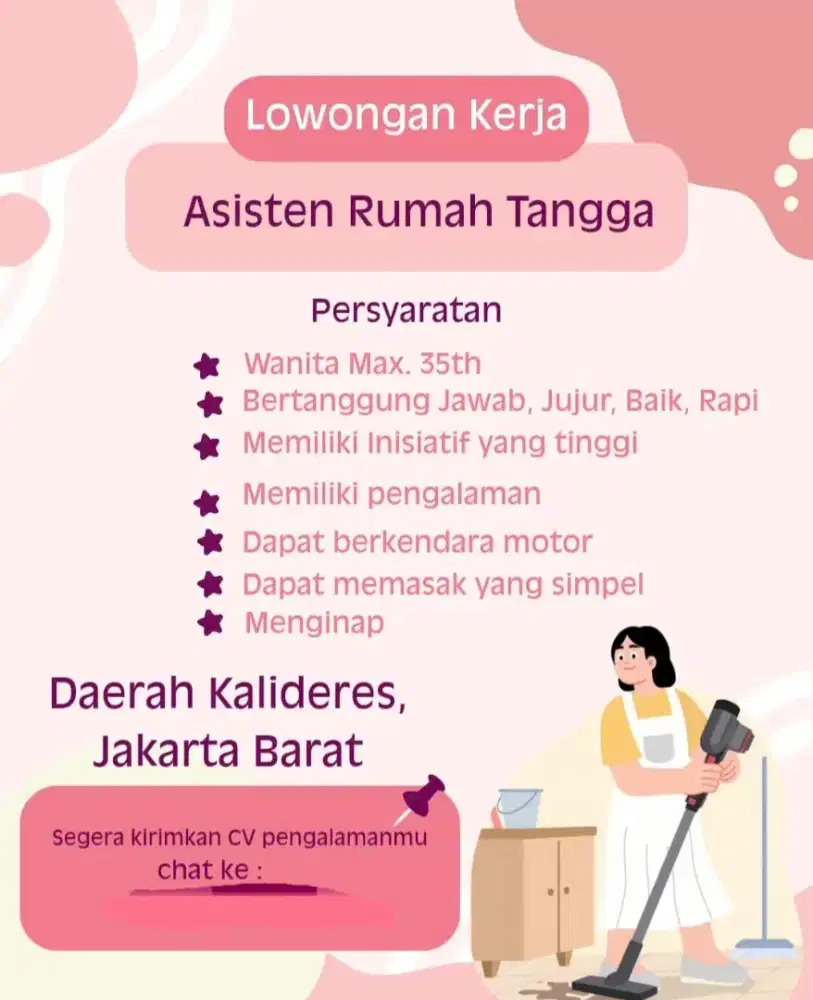 Dicari ART siap kerja