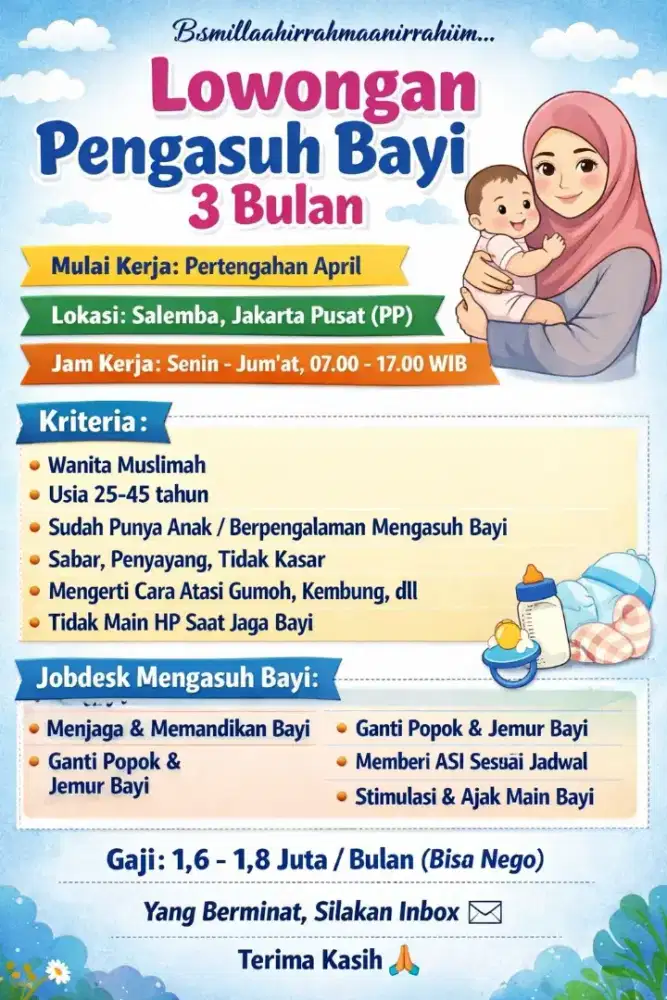 Dicari Pengasuh Bayi