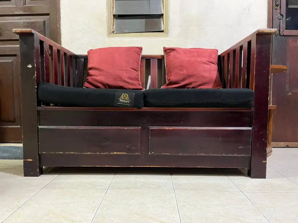 Paket Lengkap Set Kursi Tamu Kayu (2 Kursi + 1 Meja) Murah Boleh Nego