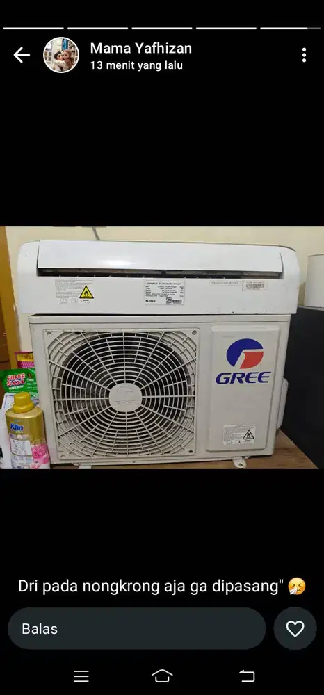 Ac nya masih baru blm sama sekali dipake tapi minus kardus doang udah