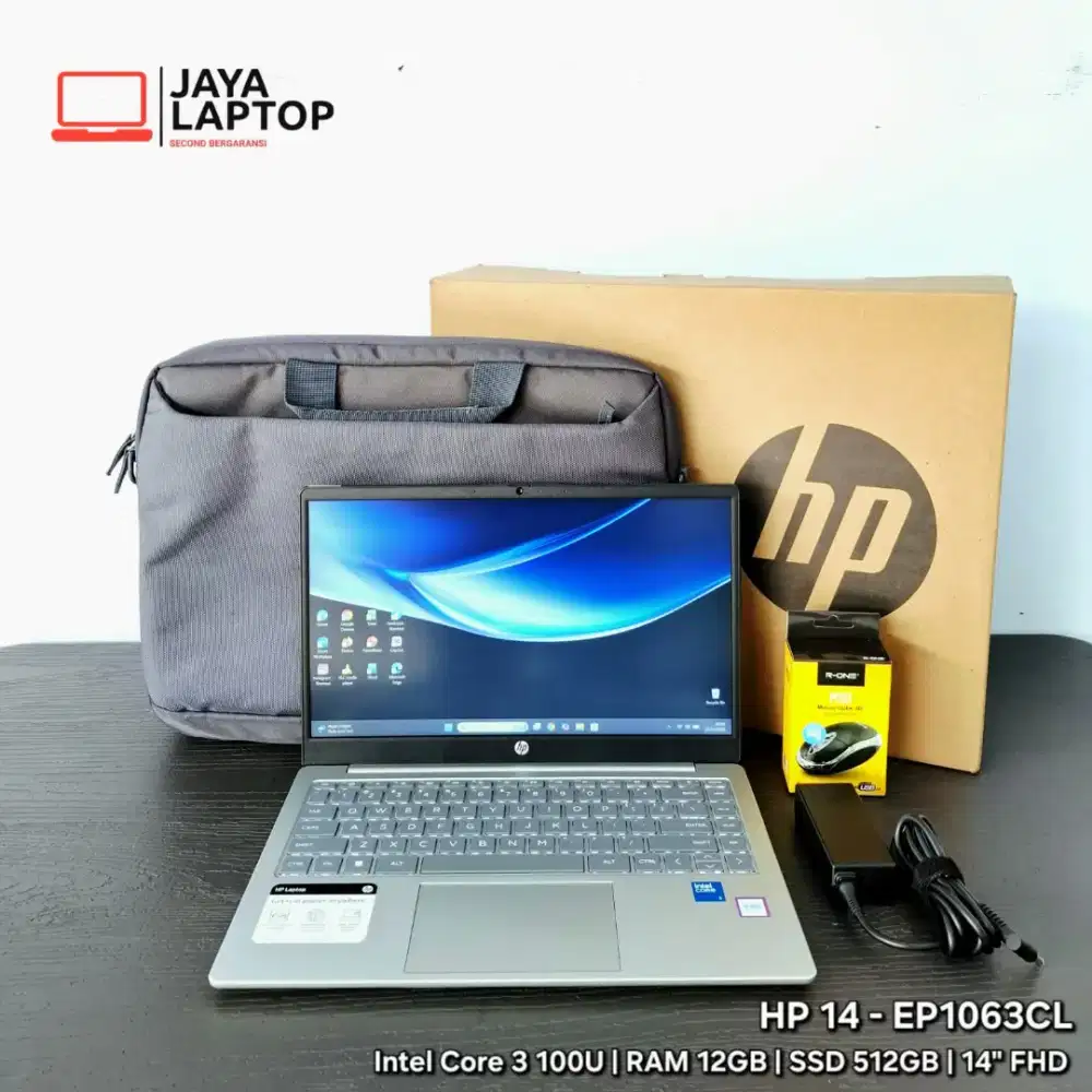 HP 14 EP1063CL Core 3 100U RAM 12GB SSD 512GB Laptop Second Bekas