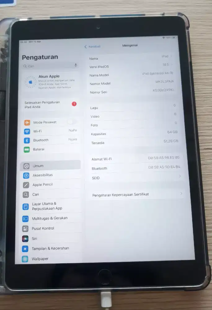 iPad Gen 9 64GB Wifi Only