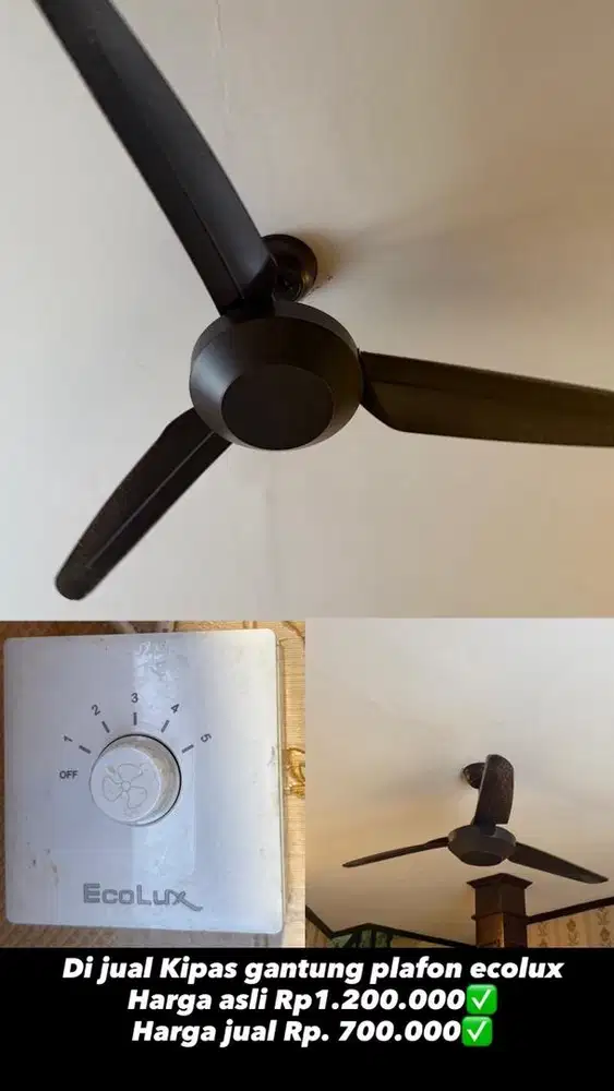 Di jual Kipas gantung plafon ecolux