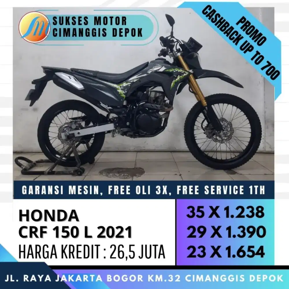 JUAL CEPAT CRF 150L 2021 TERMURAH UNIT BERGARANSI [SUKSES MOTOR]