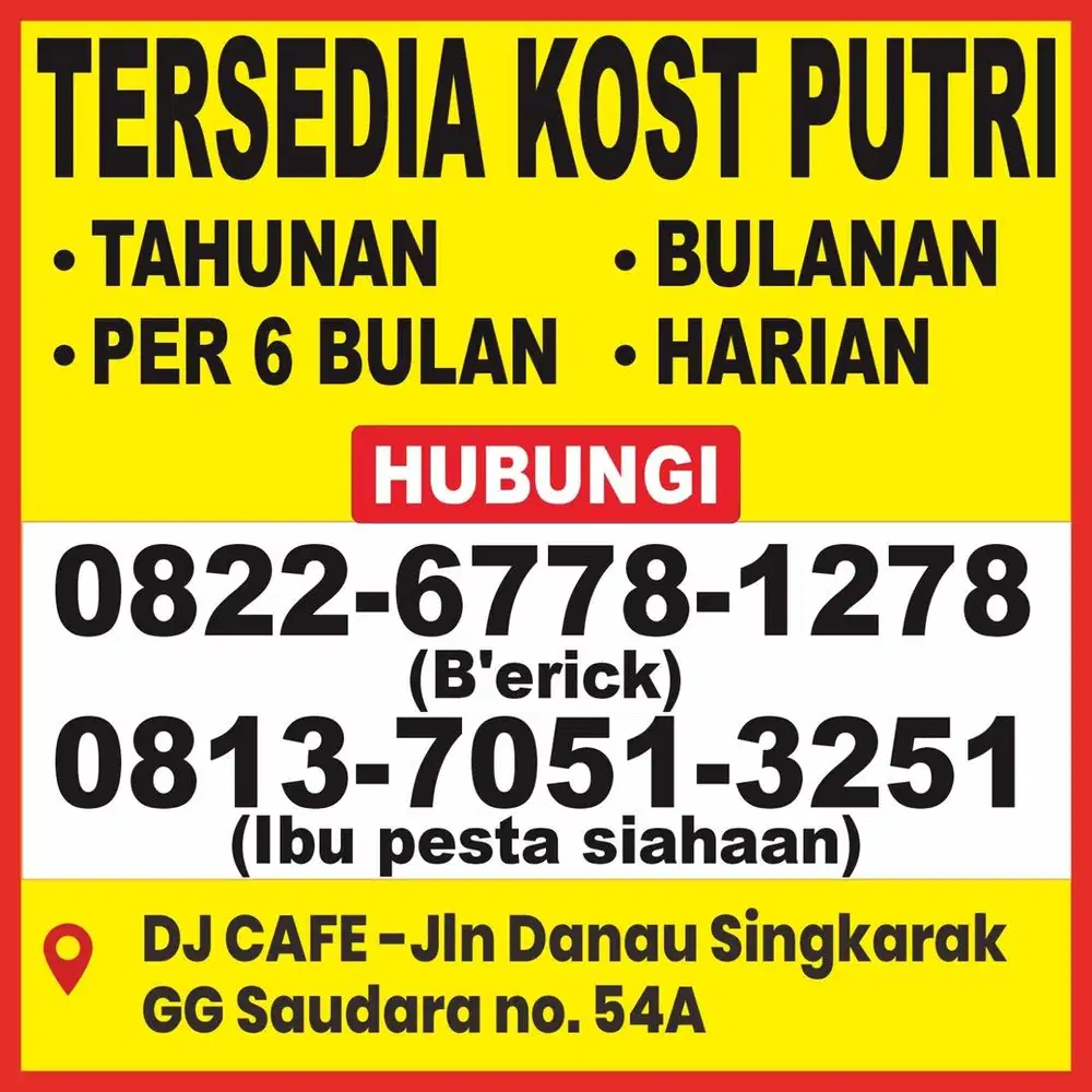 Kost Putri dengan Lokasi Strategis dan Harga Menarik