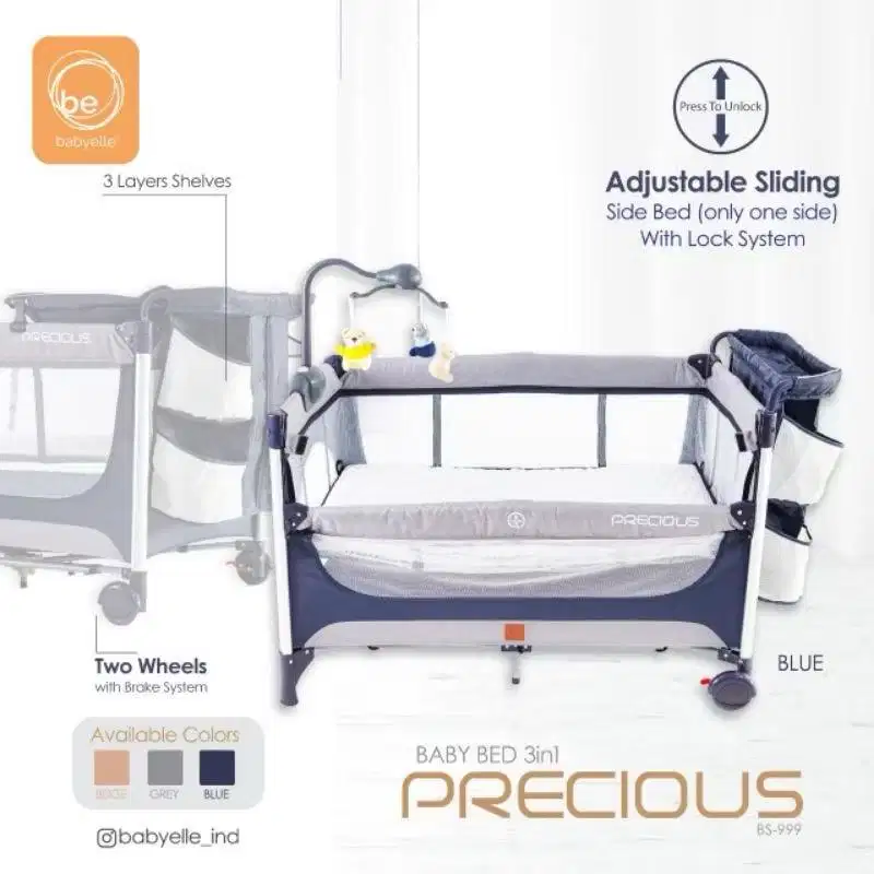 Baby Elle Precious Tempat Tidur Bayi warna biru