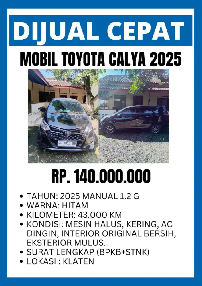 DI JUAL CEPAT MOBIL CALYA - NEGO