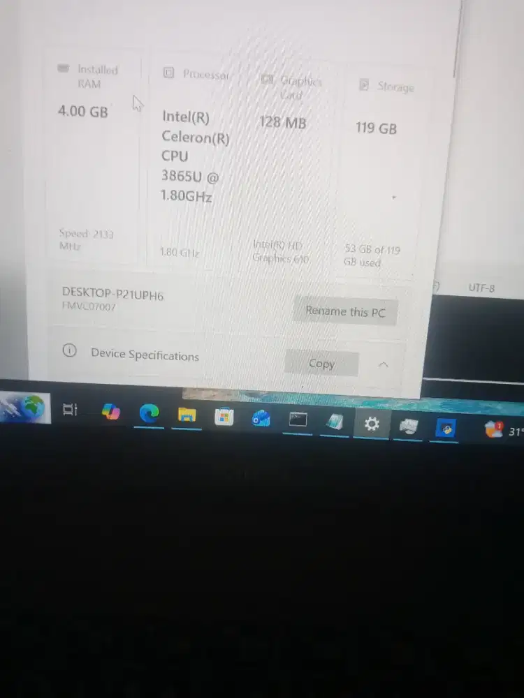 laptop Fujitsu masih mulus free charger+mouse