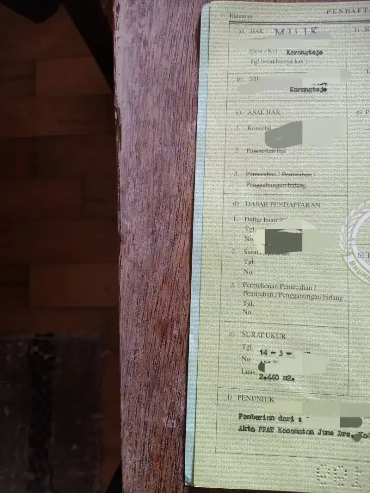 DIJUAL TANAH SAWAH SHM 2440 M² DI JUMO, TEMANGGUNG - VIEW PEGUNUNGAN