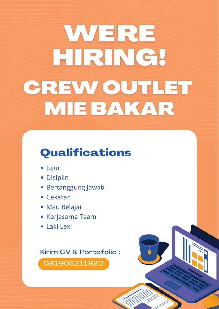 Dibutuhkan Karyawan Jaga Outlet Mie Bakar