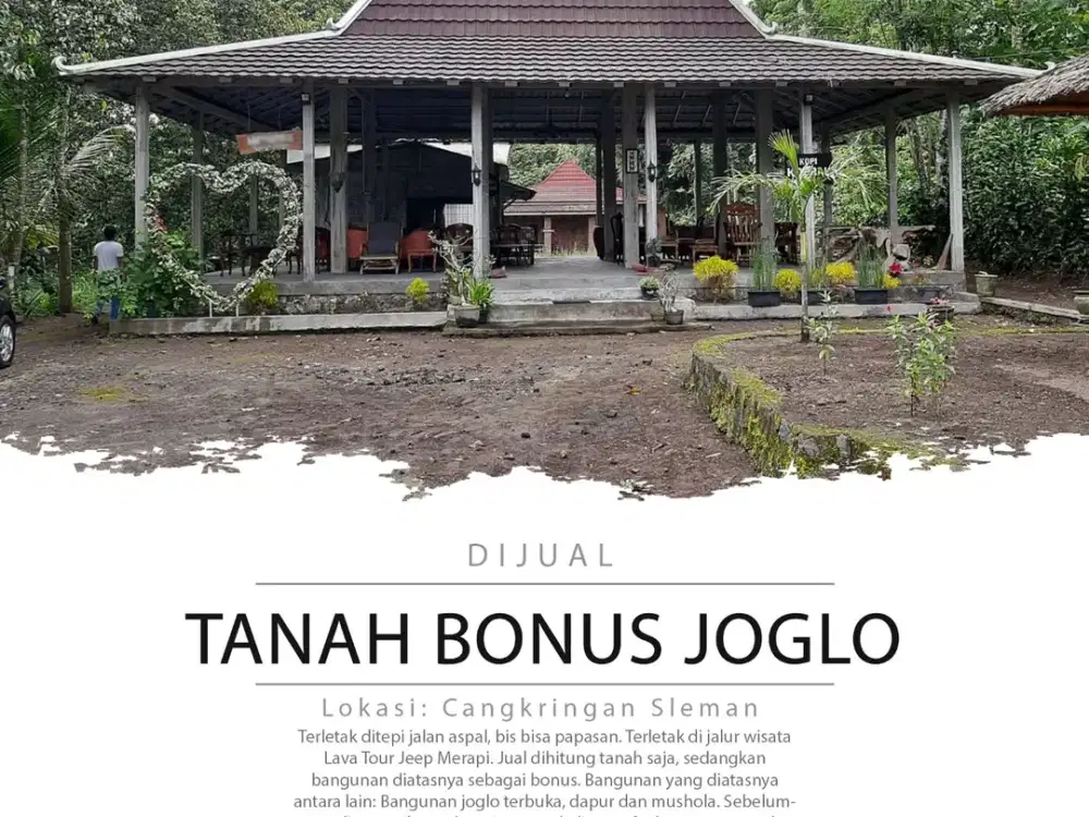 Dijual Tanah Bonus Bangunan Cocok Untuk Usaha Wisata Kuliner Di Cangkringan