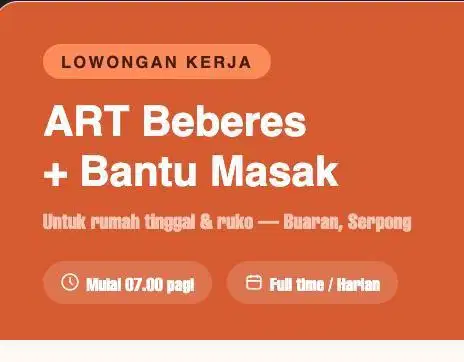 Loker ART Pulang Pergi