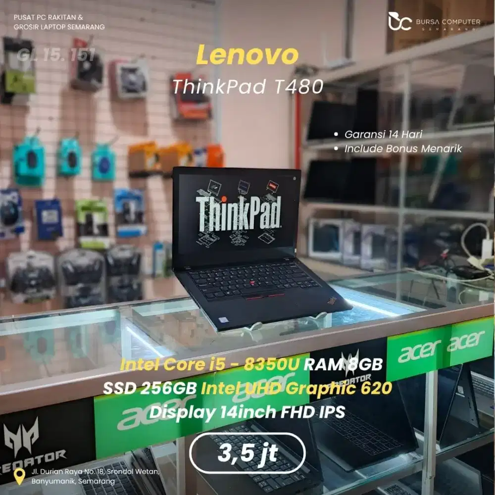 LENOVO Thinkpad T480 | Core i5 8350U 8GB 256GB