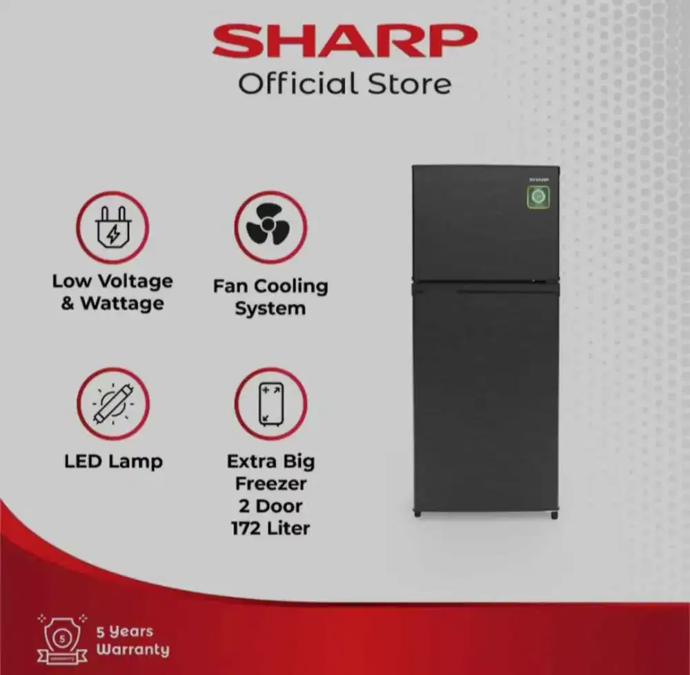 Kulkas sharp 2 pintu baru
