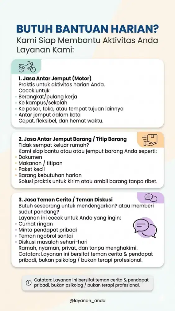 Jasa antar jemput, cerita, dll