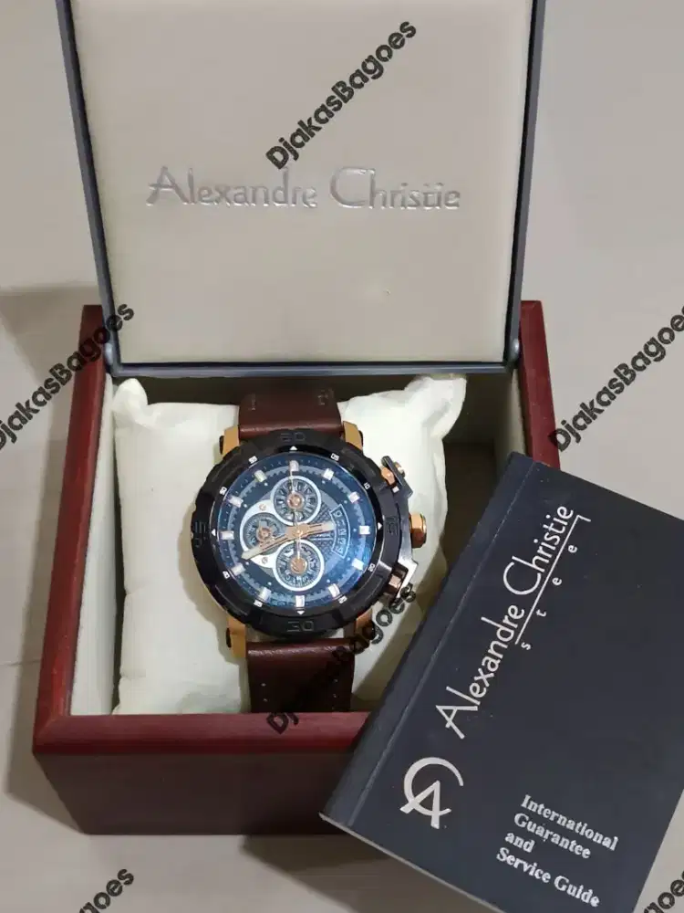 Jam Tangan Pria Alexandre Christie 6439 Ori Second Mulus Lengkap NEGO