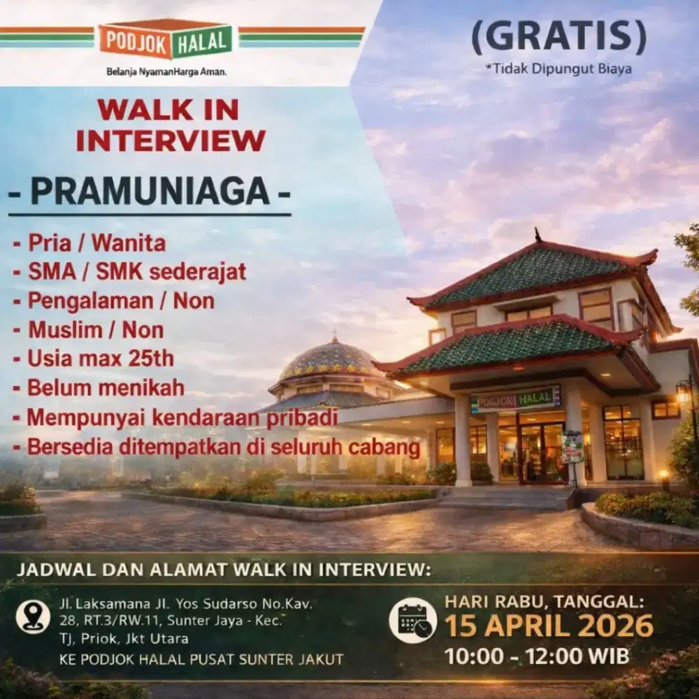 Lowongan pekerjaan walk interview