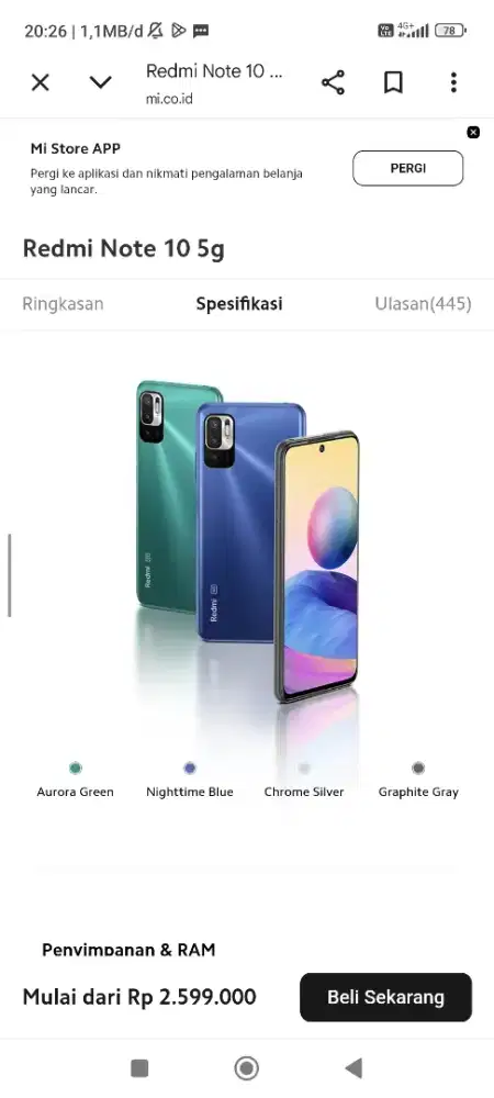 redmi note 10 5g 8/128