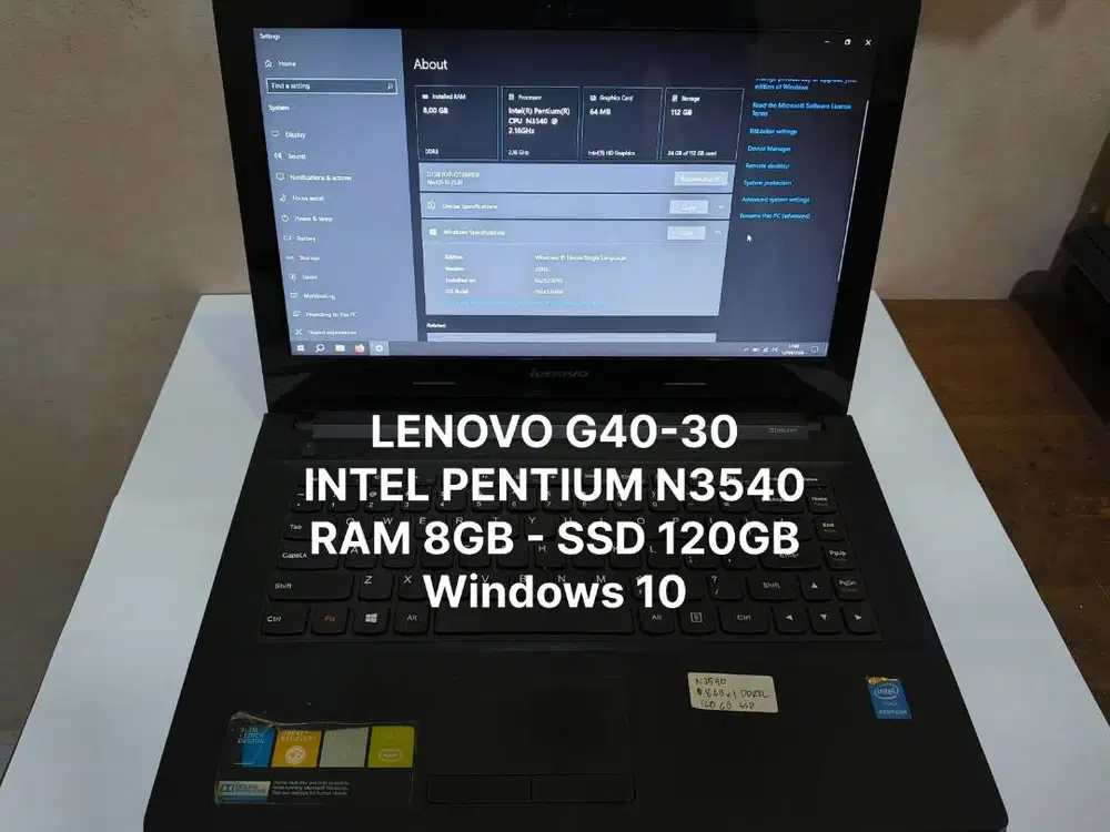 Laptop Lenovo G40-30 Intel Second Normal