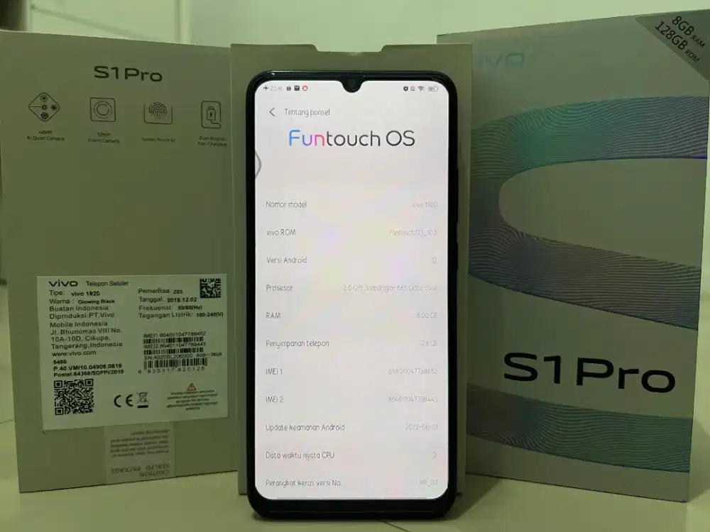 Android VIVO S1 PRO RAM 8GB INTERNAL 128GB