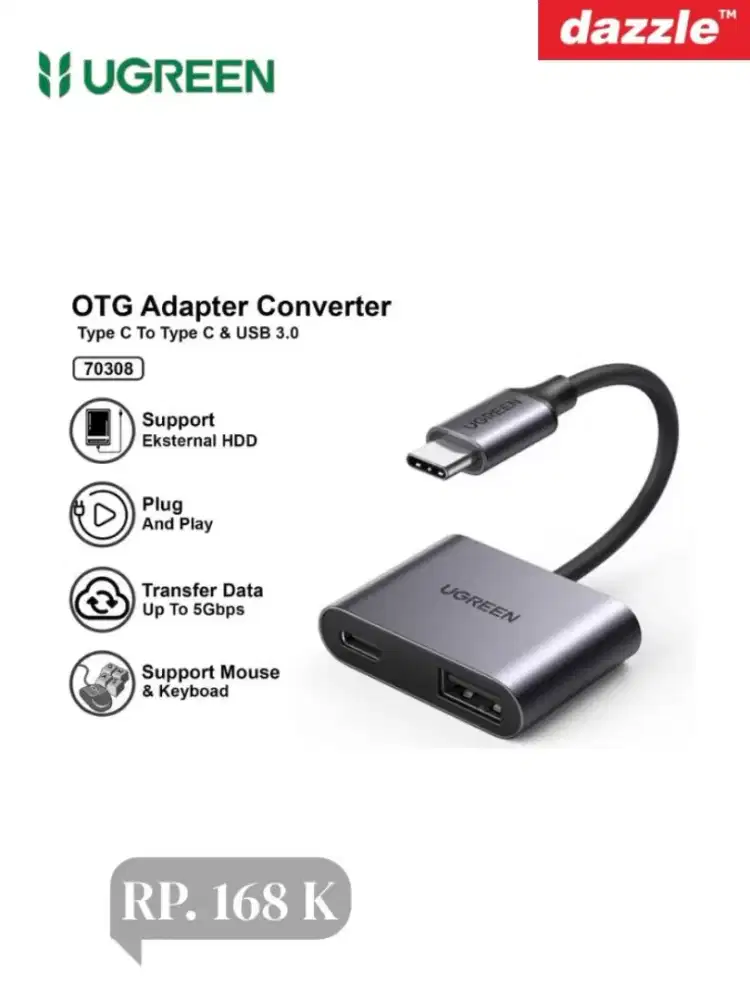 Splitter ugreen type C to Jack 3, 5 & USB C