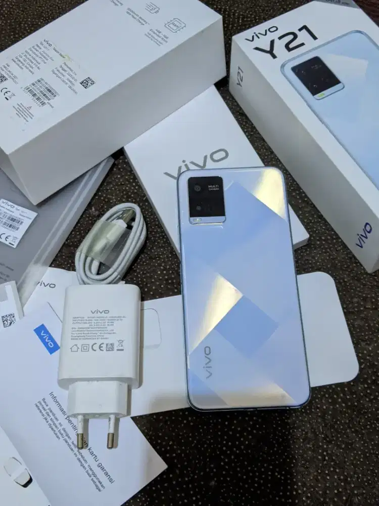 Vivo Y21 Ram 5GB 4+1/64GB Lengkap Ori Lcd Bawaan 18w Fast Charging