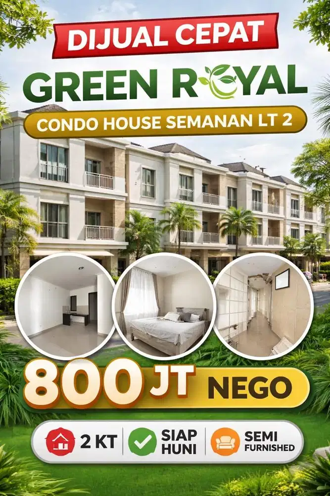 Dijual Cepat Green Royal Condo House Semanan Lt 2 | Siap Huni