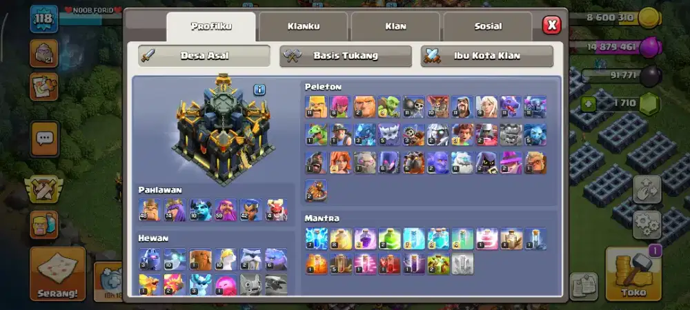 Akun COC Th 17 [gems(1700) ] Gear Epic [14]