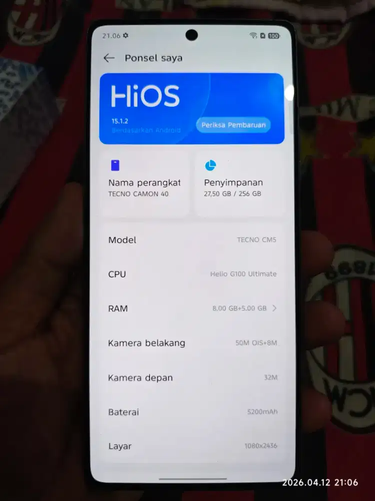 Tecno Camon 40 8/256 Gb Likenew98% Garansi Resmi 23 Juni 27 bisa TT/BT