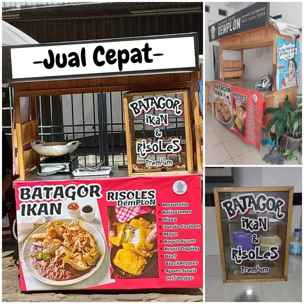 JUAL CEPAT GEROBAK KAYU JATI CUSTOM