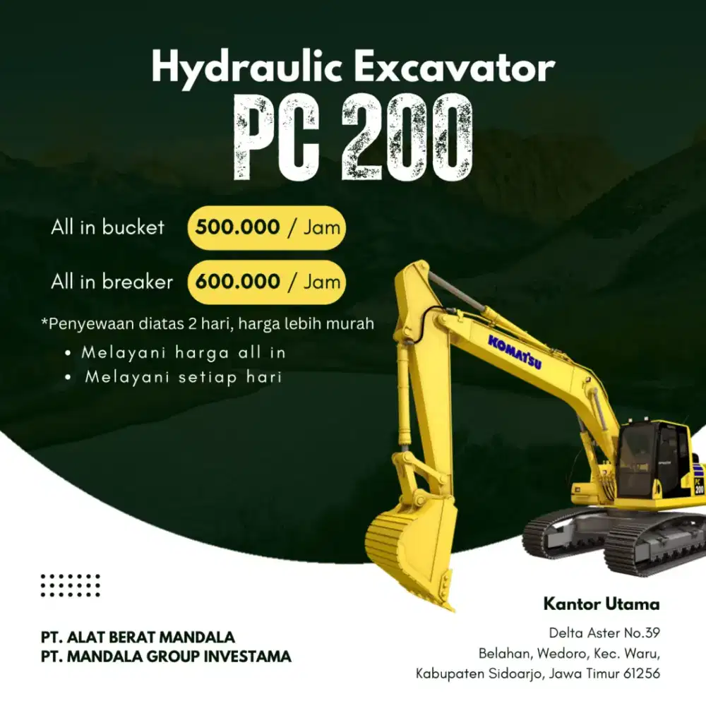 Persewaan alat berat excavator dozer vibro bisa ALL IN