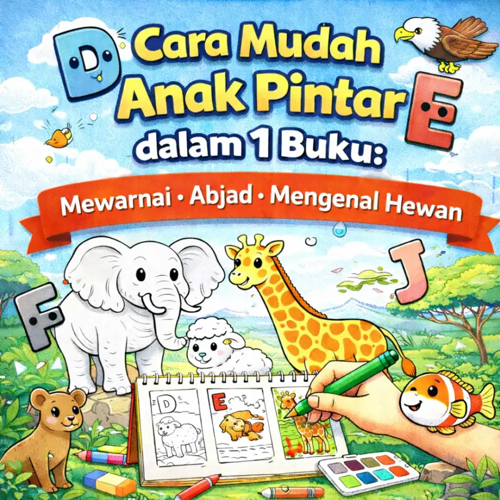BELAJAR MEWARNAI • ABJAD • MENGENAL HEWAN