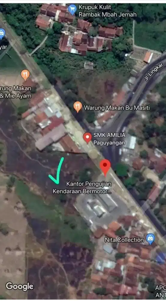 Dijual Tanah Komersil di Jalan Raya Paguyangan Kab Brebes Jawa Tengah