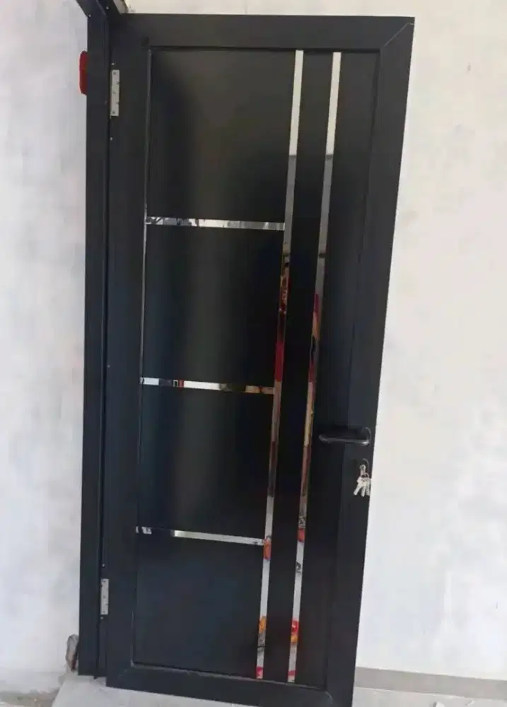 Pintu aluminium fullset swing T220cm L100cm hrg plus pasang 2,5 jt/pcs