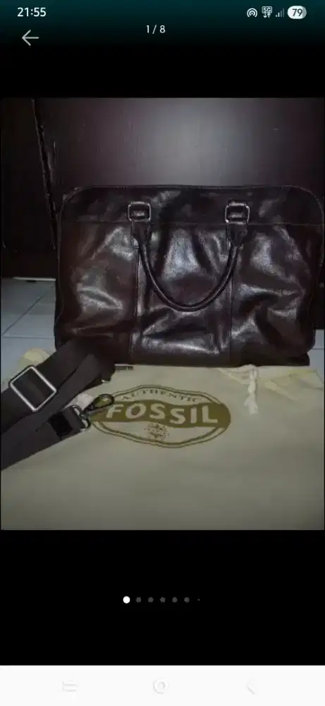 Tas laptop Fossil kulit asli