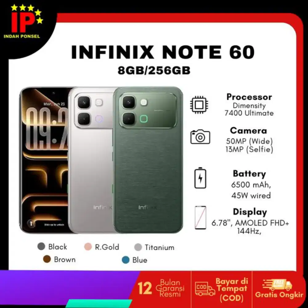 HP Infinix Note 60, 8gb/256gb, warna frizz blue, masih baru
